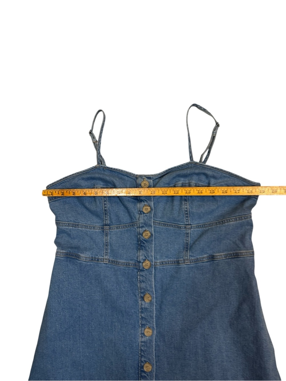 Universal Thread Denim Corset Midi Dress Button Front Smocked Back Pockets XL - Picture 3 of 11